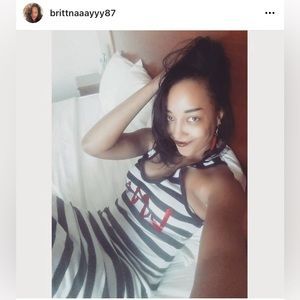 Blue/White Striped Hooded Max Dress